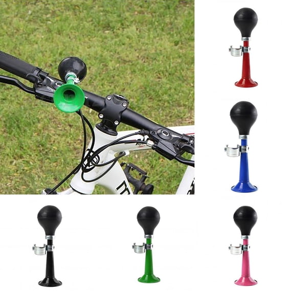 Limei Bugle Horn, Retro Clown Horn, Kids Bike Horn, Classic Vintage Metal Twist Loudspeaker Siren Hooter Snail Air Horn for Vehicles Bicycles Golf Cart - Green