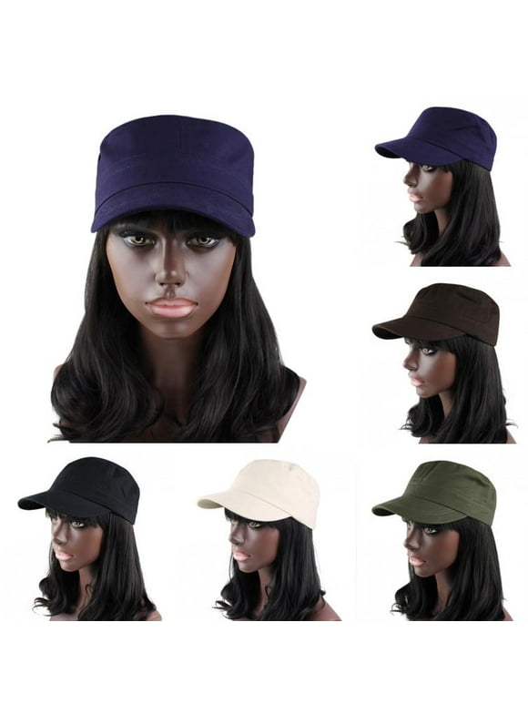 Limei Cadet Army Hats Cadet Caps Military Hat Unisex Adjustable Flat Caps for Women Men (Coffee)