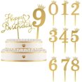 thumbnail image 1 of Limei Cake Toppers Acrylic Numbers 0-9 Crown Cake Toppers Golden Glitter Crown Cake Toppers for Child Adults Birthday Party Wedding Anniversary Cake Decorations, 1 of 7