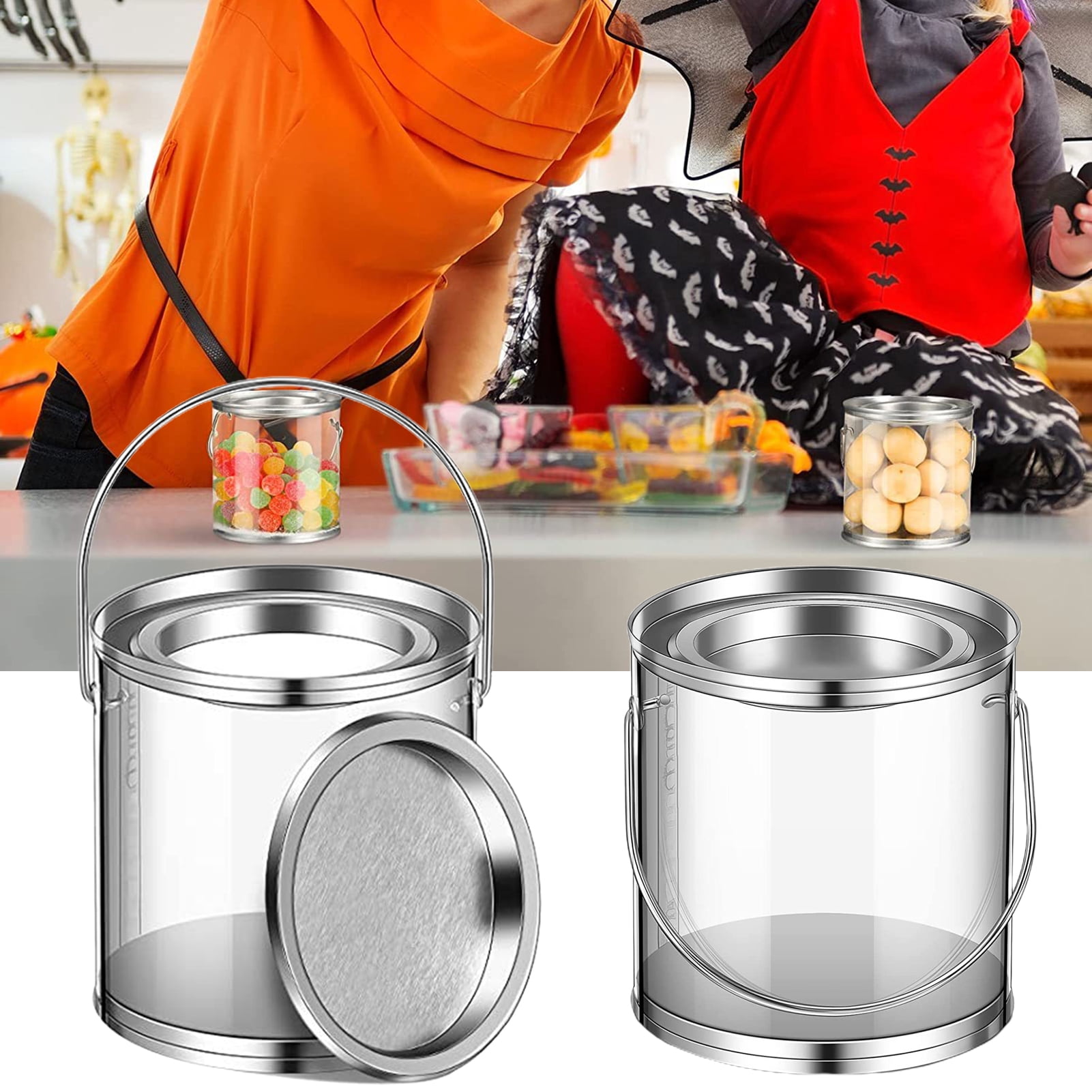 Limei Candy Jar with Lid Clear Plastic Sealed Candy Organizer Kitchen ...