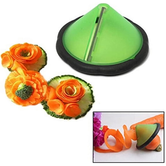 Limei Carrot Curler and Peeler, Green Carrot Spiral Shred Slicer Root Vegetables Fruits Slicer Sharpener Garnishing Tool