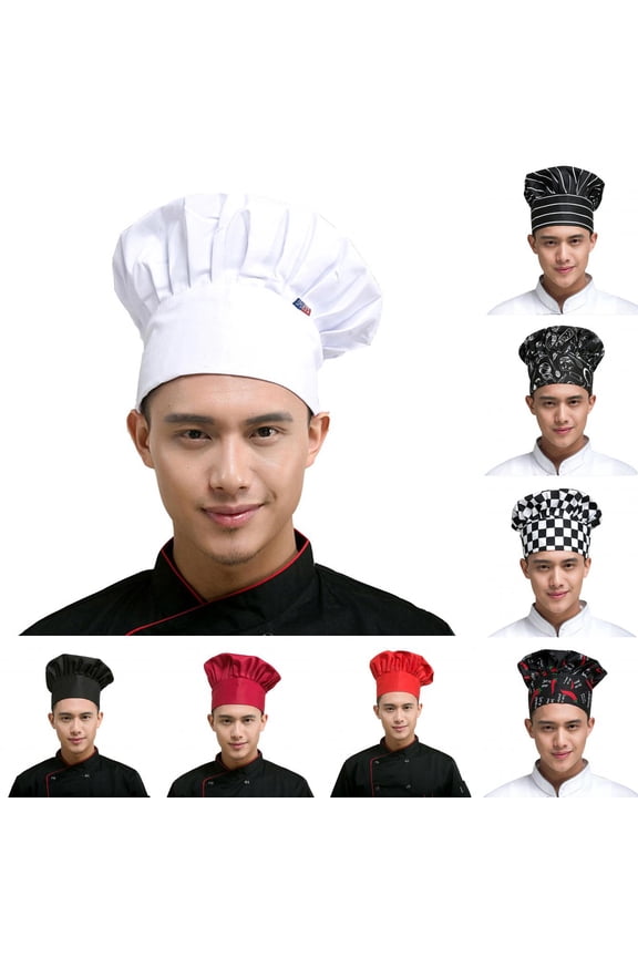 Chef Hat Adult Adjustable Elastic Baker Kitchen Cooking Chef Cap