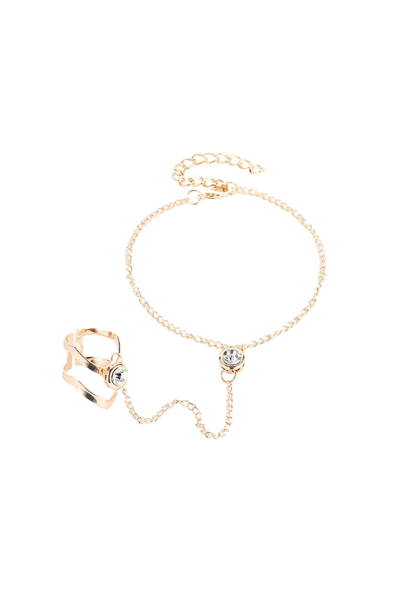 Chic Lady Hand Chain Ring Good-looking for Prom Extended Length