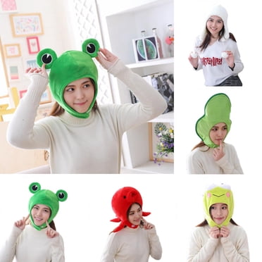 Cute Plush Frog Hat With Hood & Googly Eyes – Costume Hat For Halloween, Cosplay & Parties