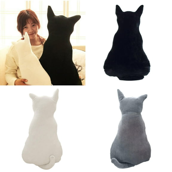 Limei Cute Plush Cats Doll Soft Stuffed Pillow Doll Toy Gift for Kids Girlfriend Cat Stuffed Animals Cat Body Pillow Birthday Gift, 1 Pack, Grey (18")