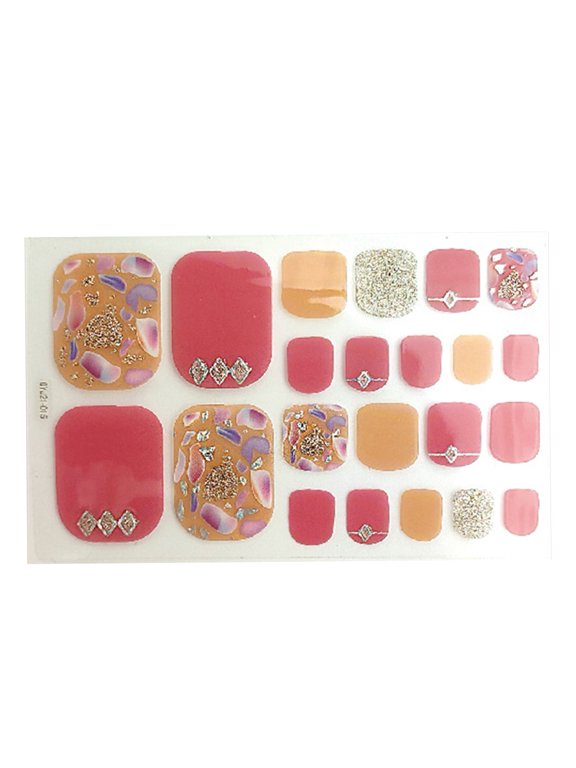 Delicate Toenail Polish Stickers Remove Easily for Home Breathable