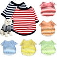 thumbnail image 1 of Limei Dog Shirts Pet Clothes Striped Clothing, Puppy Vest T-Shirts Outfits for Cat Apparel, Doggy Breathable Cotton Shirts for Small Medium Large Dogs Kitten Boy and Girl (Yellow, Medium), 1 of 7