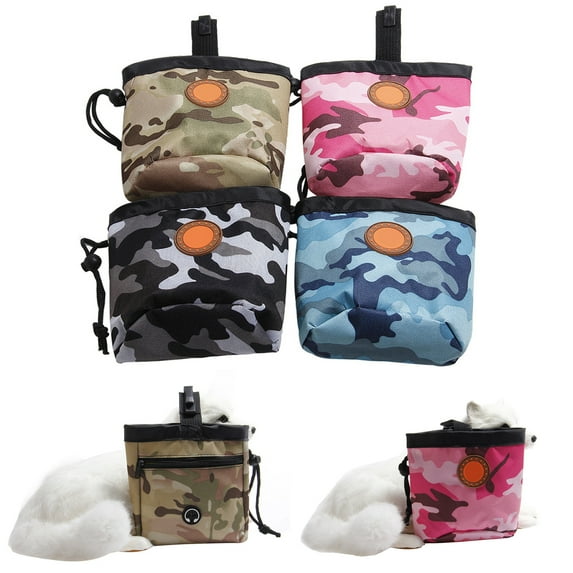 Limei Dog Treat Bag, Puppy Training Pouch, Animal Walking Snack Container Best Hiking Toys Pack Dispenser Carries, Black