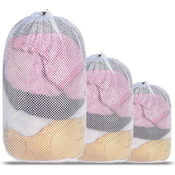 Limei Drawstring Lingerie Laundry Wash bags Set for Delicates, Garments, Blouse, Sweaters, Bras, and Quilts, 1 Pack, L (Fine Mesh)