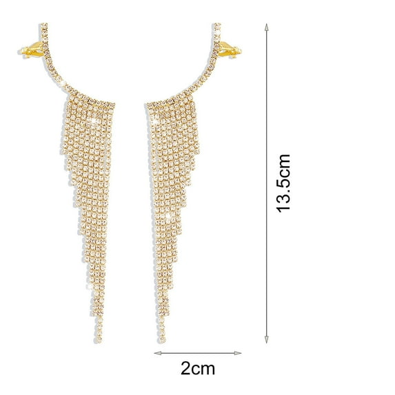 Limei Elegant Women Earrings Bright Luster for Cocktail Party Rhinestones