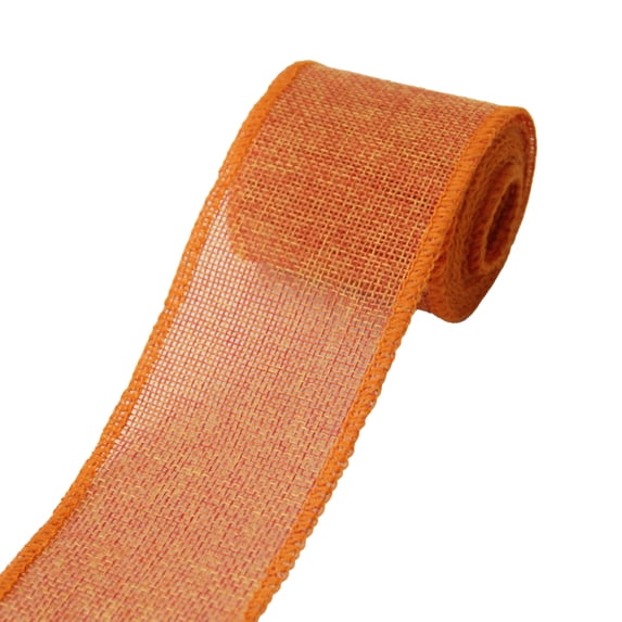 Limei Fabric Ribbon Practical 1 Roll Classic Christmas Burlap Wrapping Ribbon Fadeless Useful for Indoor