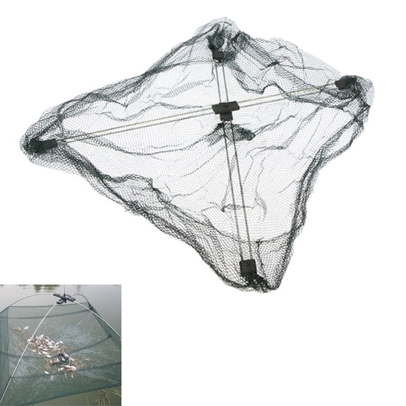 Limei Fishing Net Practical Fish Net Foldable Mesh Baits Trap Cast Crab Shrimp Cage Fishing Gadgets Large Capacity, Strong and Durable