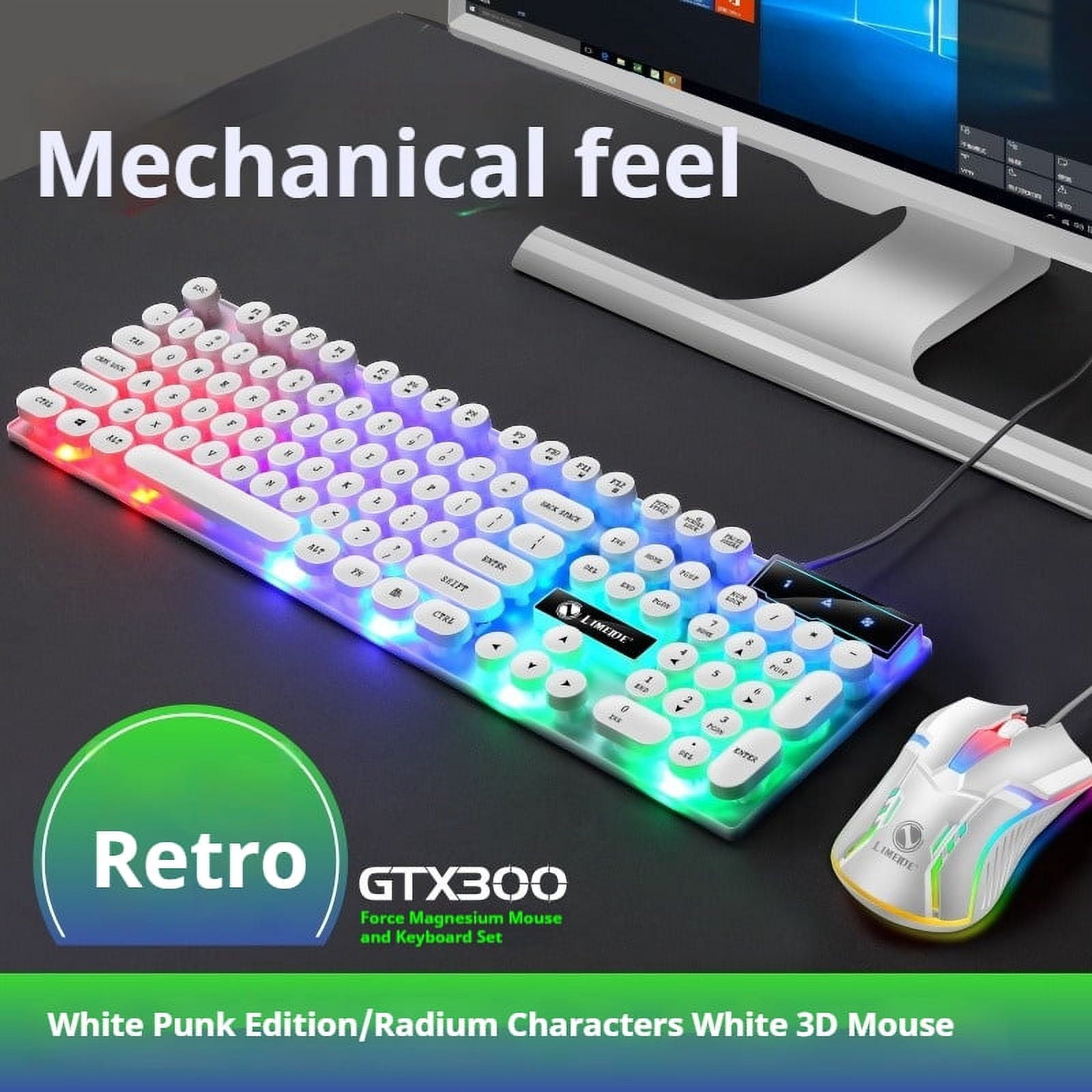 Limei GTX300 keyboard and mouse set retro keyboard backlight gaming USB ...