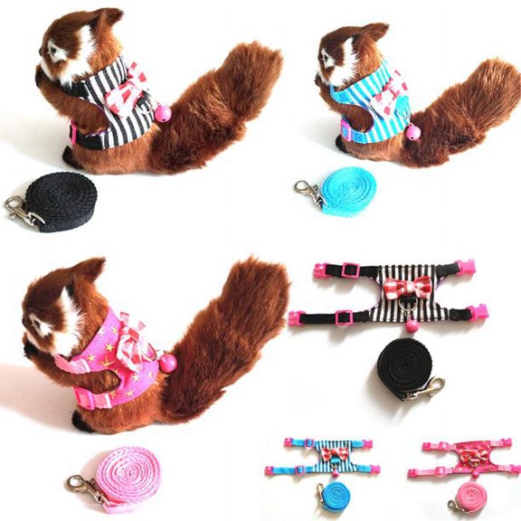 Limei Hamster Mesh Chest Strap Adjustable Small Animals Harness and Leash Traction Rope, Guinea Pig Rabbit Harness and Leash Fashion Hamster Supplies, Small Pet Walk Comfort Padded Vest (Pink)