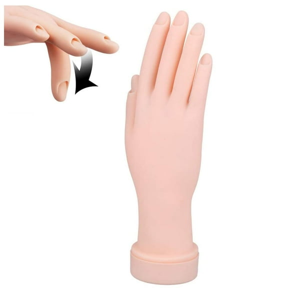 Limei Hand for Acrylic Nails, Fake Hand for Nails Practice, Flexible Movable Fake Hand Manicure Practice Tool, Nail Art Training Practice