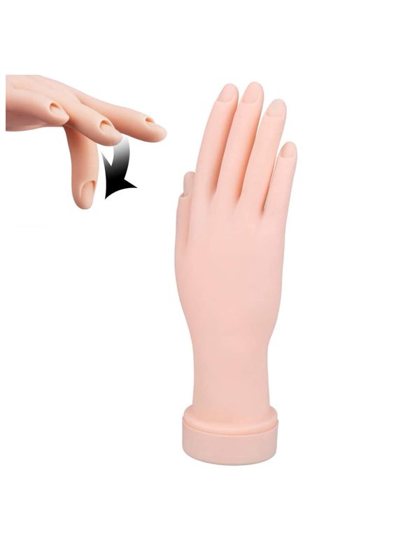 Hand for Acrylic Nails, Fake Hand for Nails Practice, Flexible Movable Fake Hand Manicure Practice Tool, Nail Art Training Practice
