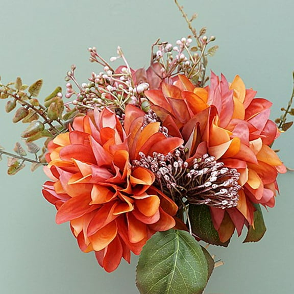 Limei Holding Flower Lightweight 1 Bunch Home Decoration Dahila Fake Flowers Dahlia Shape Bouquet for Home