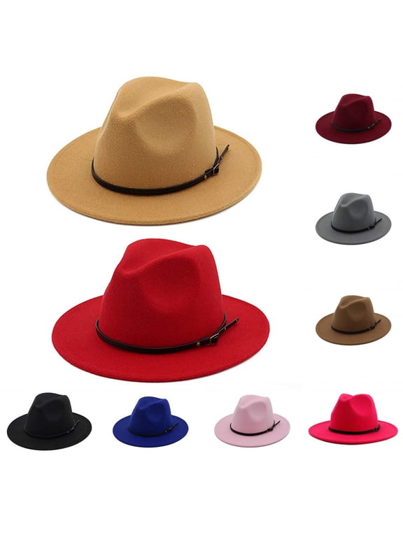 Jazz Hat Men's Breathable Felt Top Hat Unisex Outdoor Classic Beach Sun Hat Fedora Hat Floppy Beach Hat
