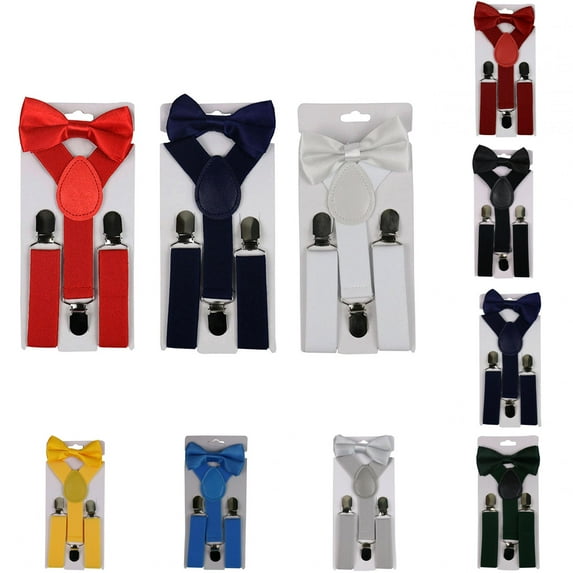 Limei Kids Toddlers Suspender and Bow Tie Set, Adjustable Set and Colors for Boys and Girls