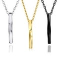 thumbnail image 1 of Limei Men Necklace Rectangle Spiral Jewelry Hip Hop Style Male Pendant, 1 of 7