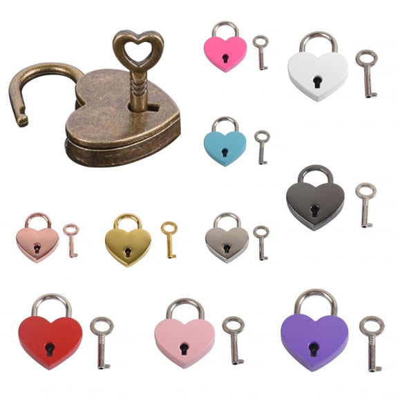 Limei Metal Heart Shaped Drawer Suitcase Security Lock Padlock Rose Gold