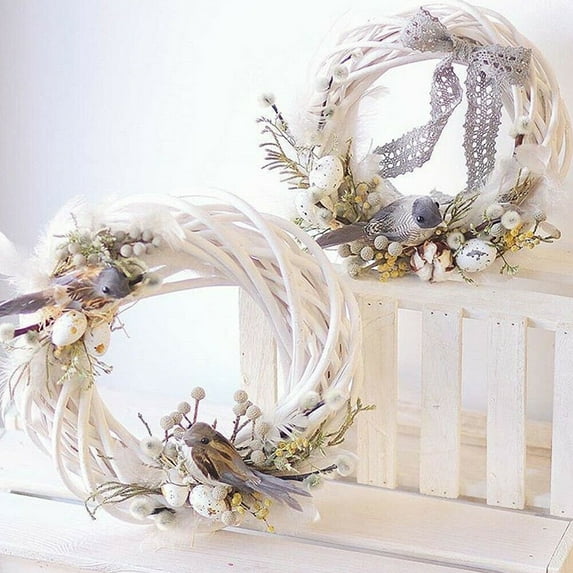 Limei Natural Wicker Wreaths, Vine Branch Wreath Garland for DIY Christmas Craft Rattan Front Door Wall Hanging Holiday Wedding Party Home Decoration