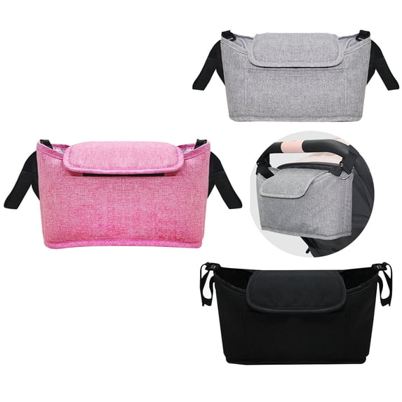 Limei Organizer Bag for Mom, Baby Trolley Bag - Compatible with Any Stroller - Multifunctional Large Capacity 11.8" x 4.7" x 6.7" (Black)