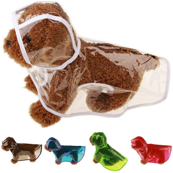 Limei Pet Dog Raincoat Clear Pet Waterproof Clothes Hooded Rain Jacket Plastic Puppy Rain Poncho Pet Rainwear for Small Medium Large Dogs, Blue (X-Small)