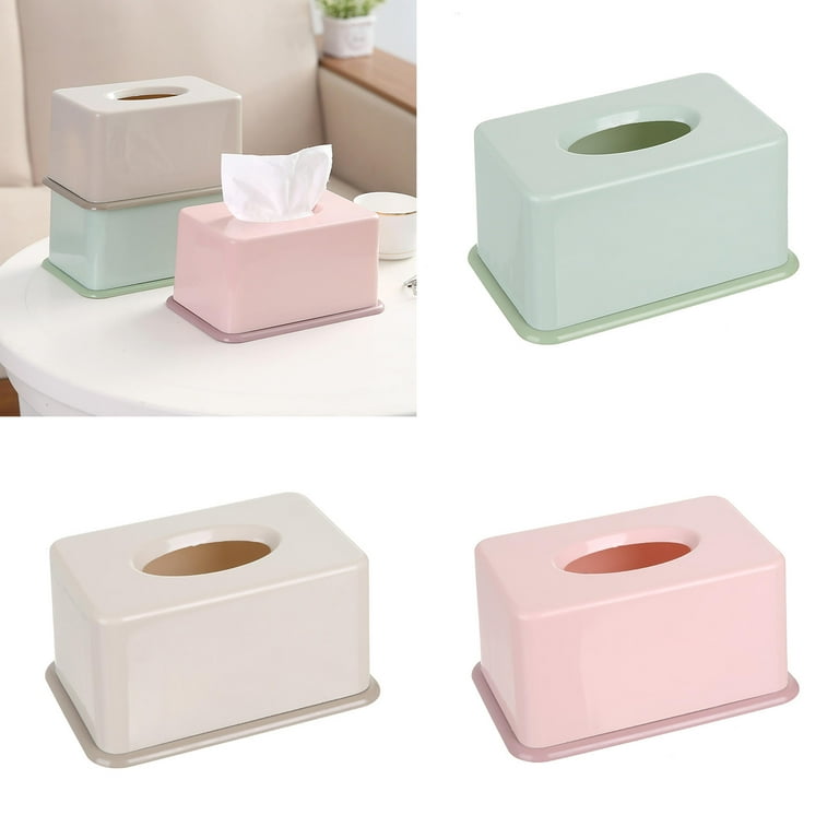 Limei Pink Tissue Box Cover Plastic Tissue Dispenser Holder