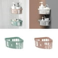 thumbnail image 1 of Limei Plastic Corner Mount Shower Caddy, Pink, 1 of 7