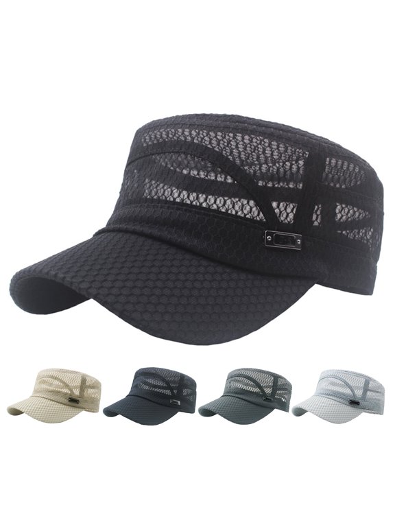 Pretty Peaked Hat Solid Color Outdoor Hat Mesh