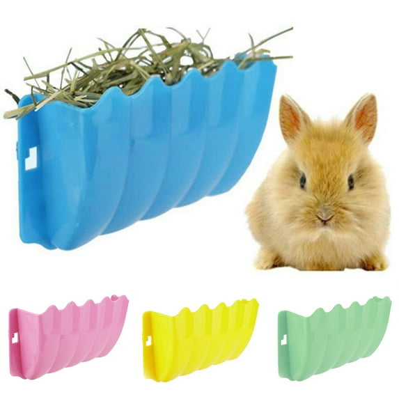 Limei Rabbit Hanging Feeder Grass Container Wall Mounted Manger Rack (Blue)