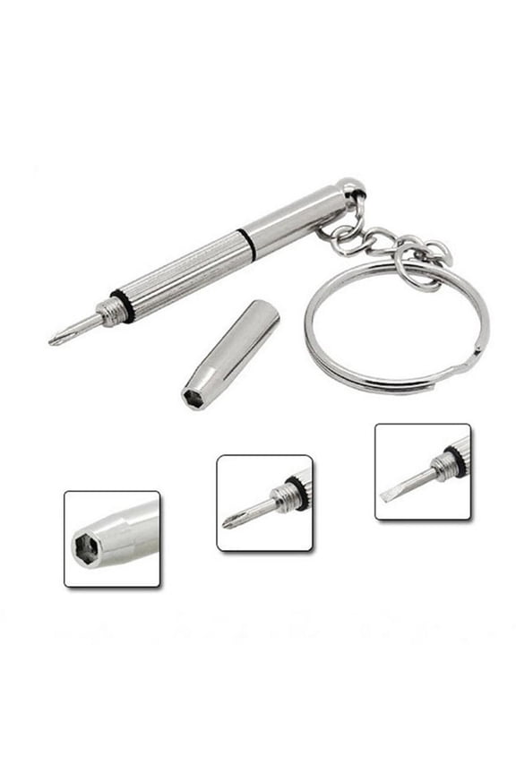 Repair Tool 3 in 1 Mini Stainless Steel Screwdriver Keychain Eyeglass Repair kit - 10 Pack SCREWDRIVER for Optical/Glasses/Eyeglass Frames/Sunglasses/Jewellery/Watches Fix Glasses, Change Watch