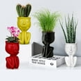 thumbnail image 1 of Limei Resin Head Planter Face Flower Pot 6 inch Tiny Human Shaped Flower Vases Succulents Pots Desktop Decoration for Home Office Indoor Outdoor Gardening Ornament, 1 of 7