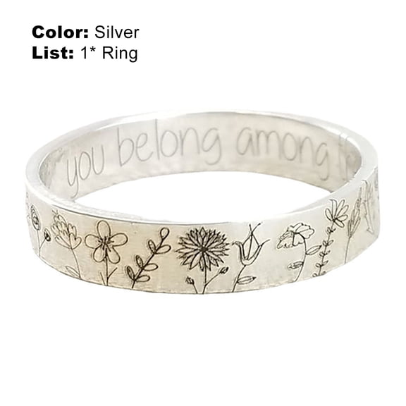 Limei Retro Lovers Ring Flowers Pattern Chic for Decor Exquisite