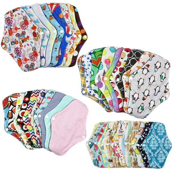 Limei Reusable Menstrual Pads, Bamboo Cotton Panty Liner Washable Reusable Menstrual Cloth Towel Pads, Overnight Cloth Panty Liners Period Pads-1Pcs (Random Color)