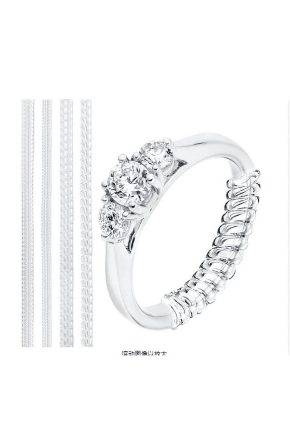 Ring Size Adjuster for Loose Rings, Transparent Silicone Jewelry Sizer, Mandrel for Making Jewelry Guard, Spacer, Sizers, Fitter for Women Loose Rings Fit Almost Any Ring - 5 Pack, 4 Sizes