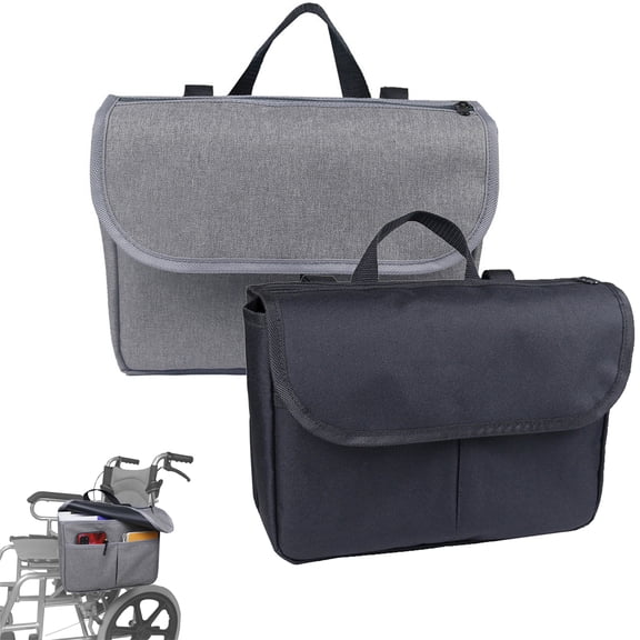 Limei Side Bag for Rollators, Wheelchairs, Walkers - Tote Organizer with Phone Pocket - Storage Travel Pouch - Small Hanging Stroller for Women, Men, Seniors - Non Slip Cup Holder