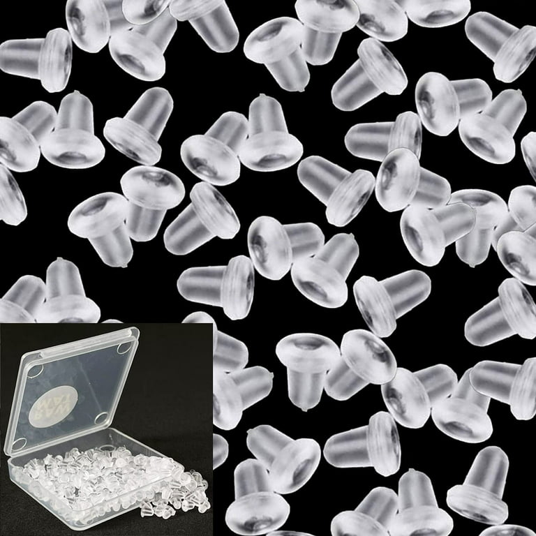 Limei Silicone Earring Backs Replacement 1000 Pcs 4mm Earring Post Soft  Clear Ear, Clear Rubber Bullet Clutch Snap Backs, for Studs Hoops, French  Wire, Fish Earring Hooks Back 
