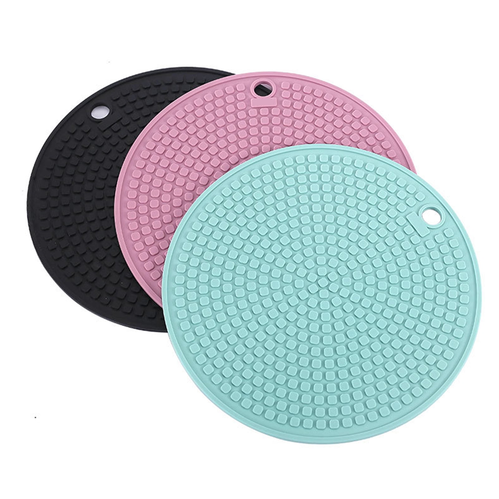 Extra Thick Silicone Pot Holder & Trivet Set Of 2 - 7x7 Inch, Heat Resistant, Flexible Mats (Teal)