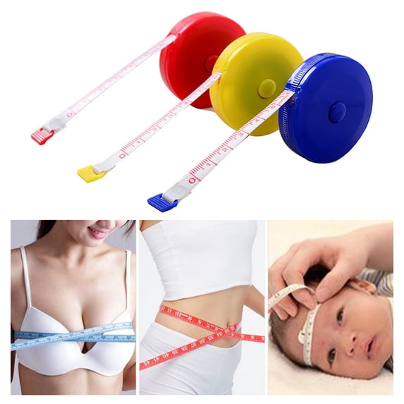 Limei Soft Automatic Retractable Tape Measure.60inch/150cm Body Waist,Tailor Sewing Craft, Cloth Fabric Measurement Digital Tape,Mini Collectible Pocket Kids Measuring Tape Tool(Random Color)