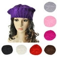 thumbnail image 1 of Limei Soft Lightweight Crochet Hats Ribbed French Berets Beanie Slouchy Knit Beret Hat for Women (Grey), 1 of 7