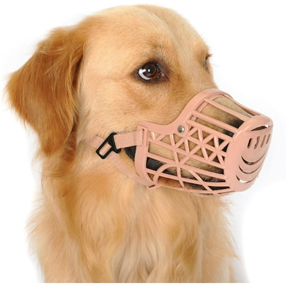 Limei Softness Plastic Dog Muzzle, Anti Bite Adjustable Pet Basket 7.5" x 2.3", Dogs Training Mouth Cover Mesh Cage, Breathable Comfortable, for Small, Medium and Large Dogs Care