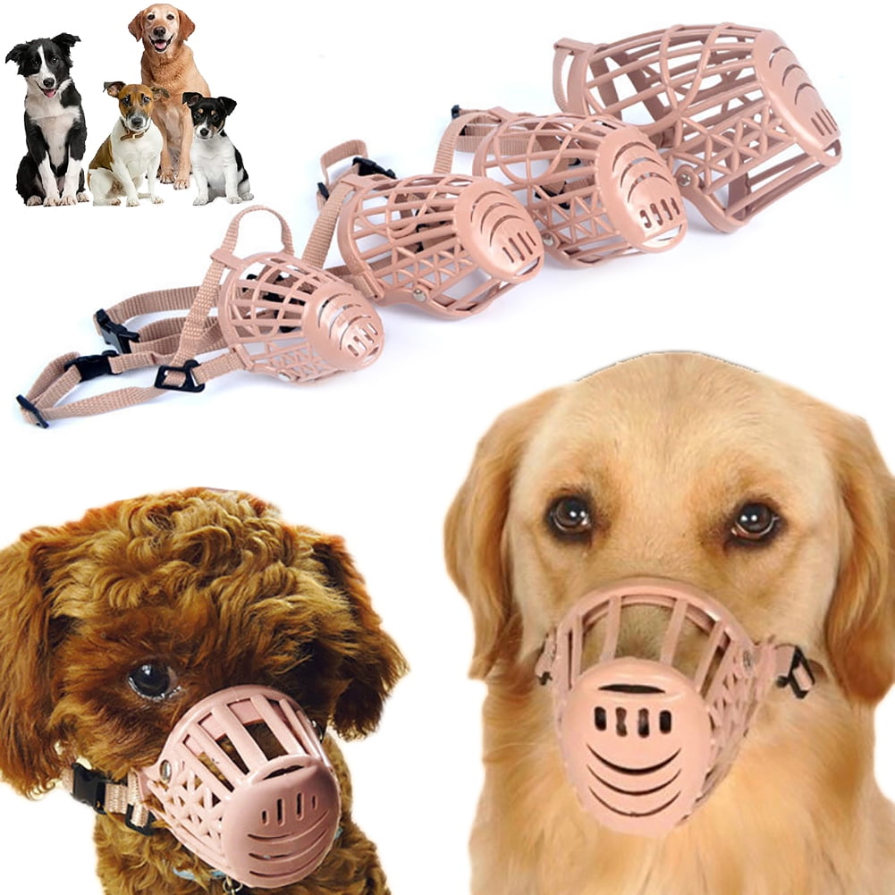 Limei Softness Plastic Dog Muzzle Anti Bite Adjustable Pet Basket Dogs Training Mouth Cover Mesh Cage Breathable Comfortable for Small Medium and Large Dogs Care 8.6 x 3.1 inch Walmart