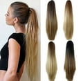 thumbnail image 1 of Limei Straight Long Ponytail Extensions 24 Inch Wrap Around Synthetic Hair Piece Pony Tail Hair Extensions Hairpieces for Women Girls, 1 of 6