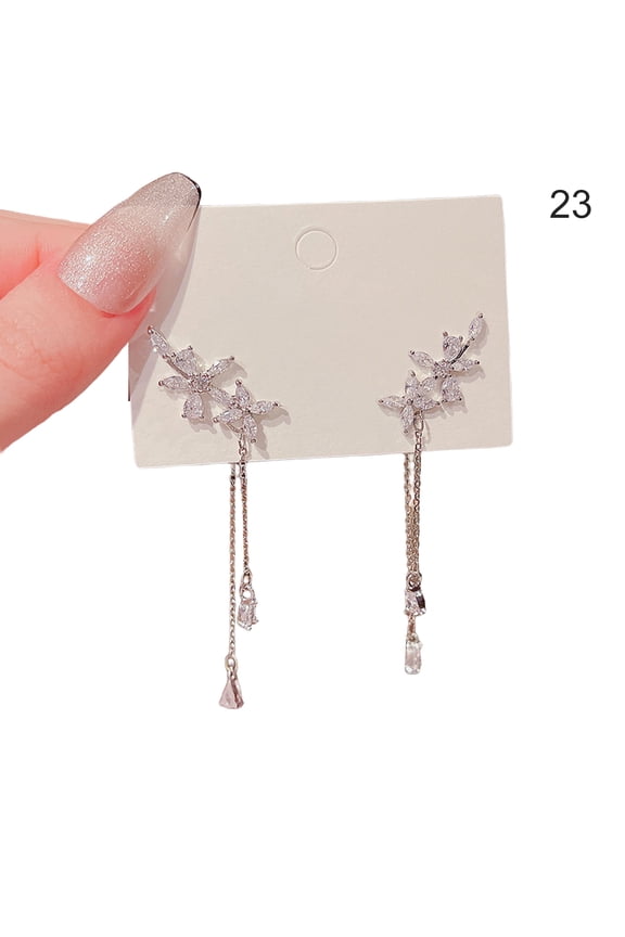 Stylish Stud Earrings Moon Star for Prom Rhinestones