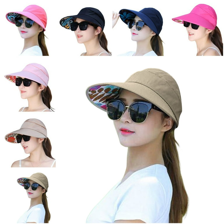 Limei Sun Hats for Women Foldable Wide Birm Hat Adjustable UV Protection  Fishing Hiking Hat (Red) 