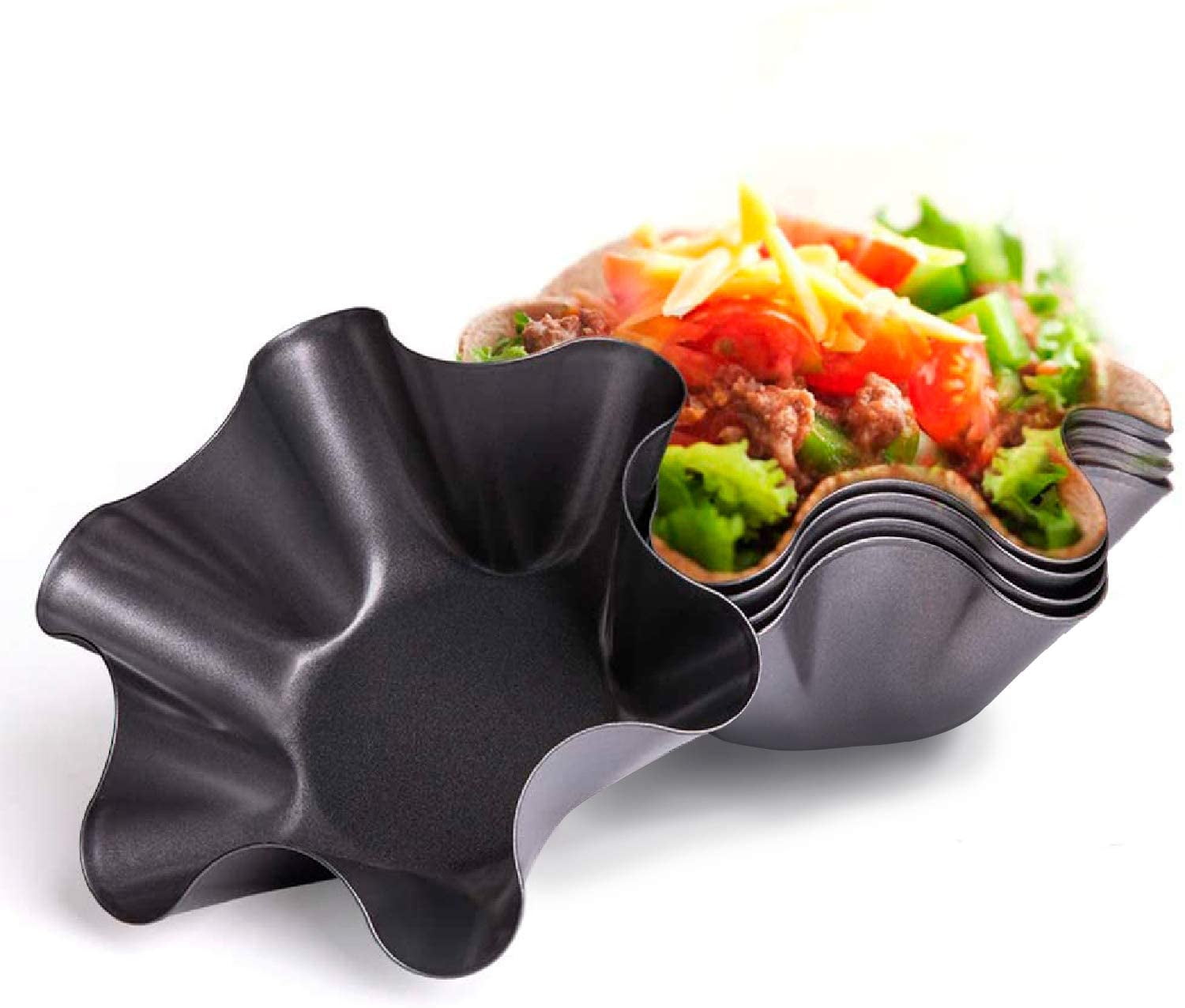 Limei Tortilla Pan, NonStick Fluted Tortilla Shell Pans Taco Salad Bowl Makers,Carbon Steel