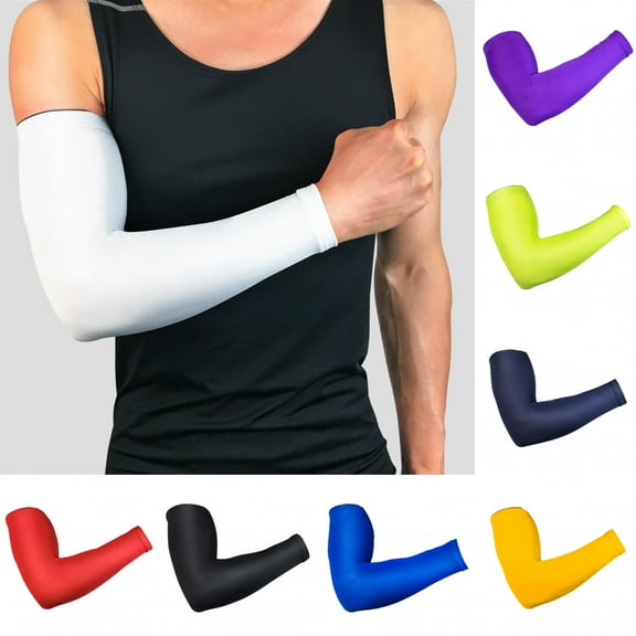 Limei UV Protection Cooling Arm Sleeves Sun Sleeves Arm Cover for Women & Girls & Adult & Youth & Men Cycling, Running,Golf,Outdoor Tattoos Arm Warmer - Yellow, XXL