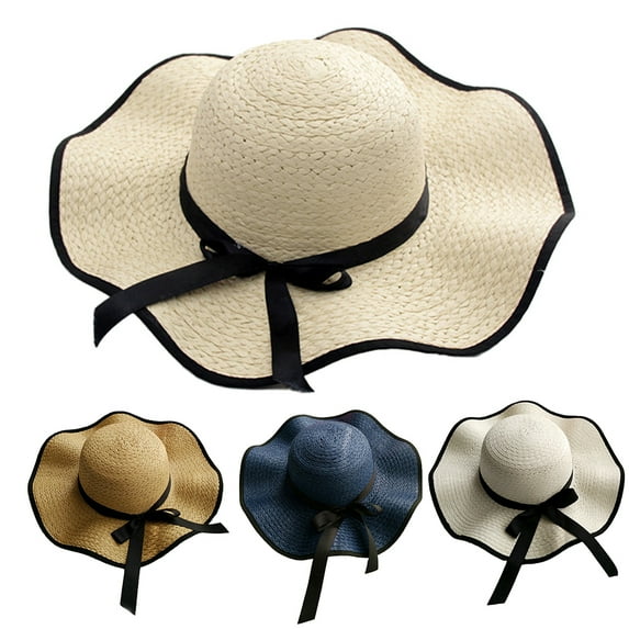 Limei Women Floppy Sun Hat with Wide Brim—Foldable Roll-Up Straw Beach Hat (Beige)